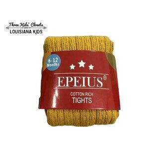 NEW Epeius 6-12m Mustard Ribbed Cable Knit Cotton Rich Tights